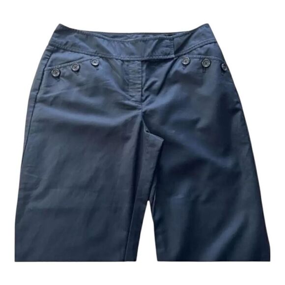 Ann Taylor Women Black Dress Pants Size 4 Mid Rise Wide Leg Zipper Closure - Picture 2 of 8